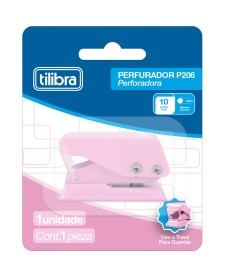 imagem principal do produto Perfurador 1 Furo 10 Folhas P206 Rosa Claro