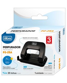 imagem principal do produto PERFURADOR 2 FUROS 25 FOLHAS P2-25A PRETO