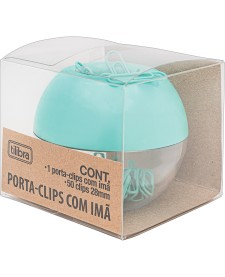 imagem de detalhe produto Porta Clips Magnético Aqua com 50 Unidades de Clips 28mm