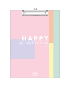 imagem principal do produto Prancheta A4 Decorada Happy com Prendedor Metálico