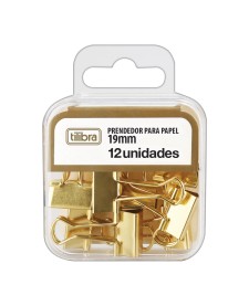 imagem de detalhe produto Prendedor de Papel 19mm Dourado 12 Unidades