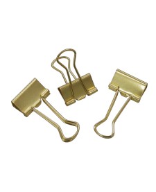 imagem principal do produto Prendedor de Papel 19mm Dourado 12 Unidades
