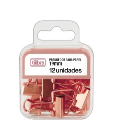 imagem de detalhe produto Prendedor de Papel 19mm Ouro Rose 12 Unidades
