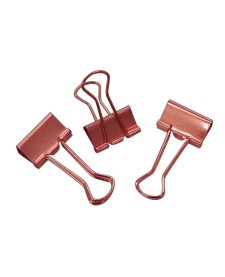 imagem principal do produto Prendedor de Papel 19mm Ouro Rose 12 Unidades