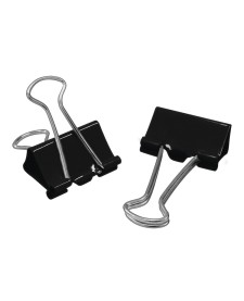 imagem principal do produto Prendedor Preto para Papel 15mm Caixa com 12 Unidades