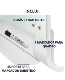 imagem de detalhe produto Quadro Branco Magnético Vidro Horizon 99x55cm