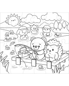 imagem de detalhe produto Quebra-Cabeça 24 Peças para Colorir