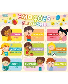 imagem principal do produto Quebra-Cabeça 24 Peças Pedagógico - Corpo Humano, Animais e Emoções