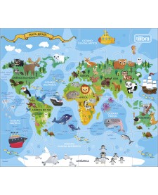 imagem de detalhe produto Quebra-Cabeça Caixa Individual 24 Peças Mapa Mundi