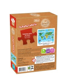 imagem principal do produto Quebra-Cabeça Caixa Individual 24 Peças Mapa Mundi