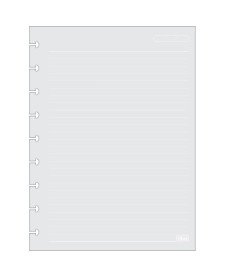 imagem de detalhe produto Refil para Tilidisco Colegial Folhas Cinzas Pauta Branca 50 Folhas