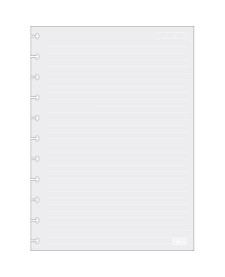 imagem de detalhe produto Refil para Tilidisco Universitário Folhas Cinzas Pauta Branca 50 Folhas