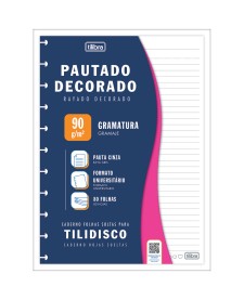 imagem principal do produto Refil para Tilidisco Universitário Pautado Decorado 80 Folhas