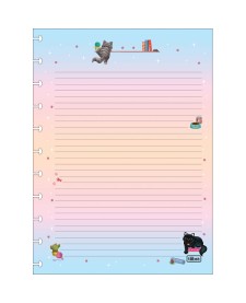 imagem de detalhe produto Refil para Tilidisco Universitário Purrfect Cats 50 Folhas 90 Gramas