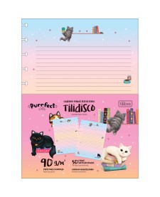 imagem principal do produto Refil para Tilidisco Universitário Purrfect Cats 50 Folhas 90 Gramas