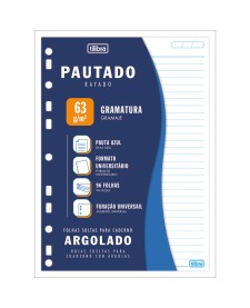 imagem principal do produto Refil Tiliflex com Furação Universal para Caderno Argolado Universitário 96 Folhas Soltas