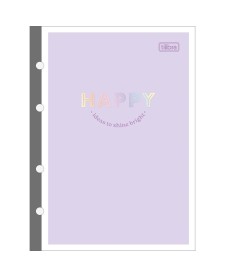 imagem principal do produto Refil Tiliflex para Caderno Argolado Colegial Happy 80 Folhas
