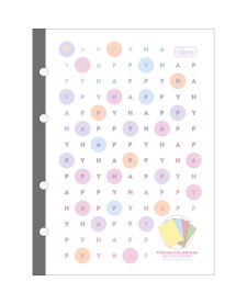 imagem principal do produto Refil Tiliflex para Caderno Argolado Colegial Happy Colors 80 Folhas