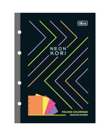imagem principal do produto Refil Tiliflex para Caderno Argolado Colegial Neon Kori 80 Folhas