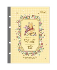 imagem principal do produto Refil Tiliflex para Caderno Argolado Colegial Pooh 80 Folhas