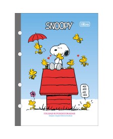 imagem principal do produto Refil Tiliflex para Caderno Argolado Colegial Snoopy 80 Folhas