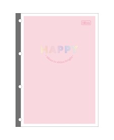 imagem principal do produto Refil Tiliflex para Caderno Argolado Universitário Happy 80 Folhas