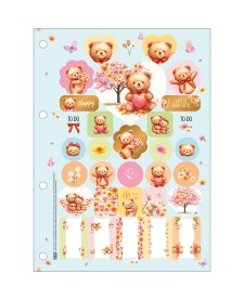 imagem de detalhe produto Refil Tiliflex para Caderno Argolado Universitário Love Bears 80 Folhas