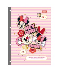 imagem principal do produto Refil Tiliflex para Caderno Argolado Universitário Minnie 80 Folhas