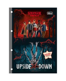 imagem principal do produto Refil Tiliflex para Caderno Argolado Universitário Stranger Things 80 Folhas