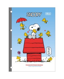 imagem principal do produto Refil Tiliflex para Caderno Argolado Universitários Snoopy  80 Folhas