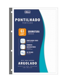 imagem principal do produto Refil Tiliflex Pontilhado para Caderno Argolado Universitário 80 Folhas