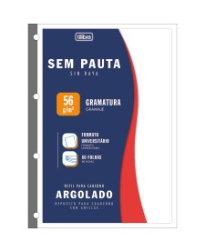 imagem principal do produto Refil Tiliflex sem Pauta para Caderno Argolado Universitário 80 Folhas