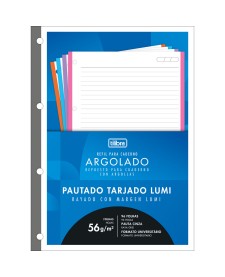 imagem principal do produto Refil Tiliflex Tarjado Lumi para Caderno Argolado Universitário 96 Folhas