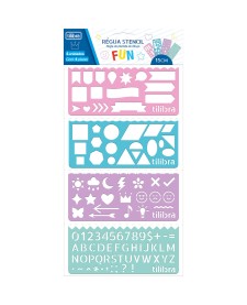 imagem principal do produto Régua Stencil Fun - Blister com 4 unidades