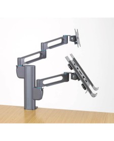 imagem de detalhe produto Suporte de Mesa Ergonômico para 2 monitores