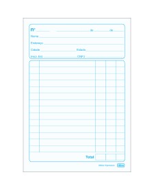 imagem principal do produto Talão de Nota Neutra 1/32 Pequeno 40x2 Vias - 80 Folhas