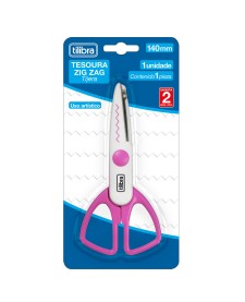 imagem de detalhe produto Tesoura 140mm Zig-Zag Cores Sortidas