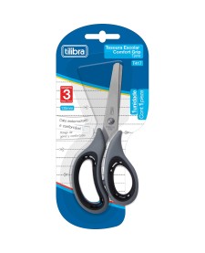 imagem de detalhe produto Tesoura Escolar Comfort Grip 135mm T417 Cinza
