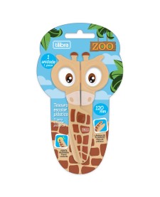 imagem de detalhe produto Tesoura Escolar Plástica 120mm Zoo Girafa