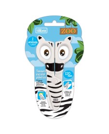 imagem de detalhe produto Tesoura Escolar Plástica 120mm Zoo Zebra
