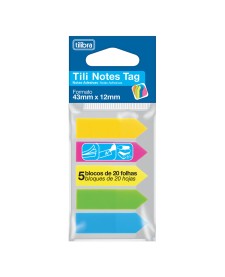 imagem de detalhe produto Tili Notes Tag 43mmX12mm 100 Folhas 5 Cores