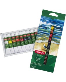 imagem principal do produto Tinta Aquarela 12 Cores 12ml Derwent Academy