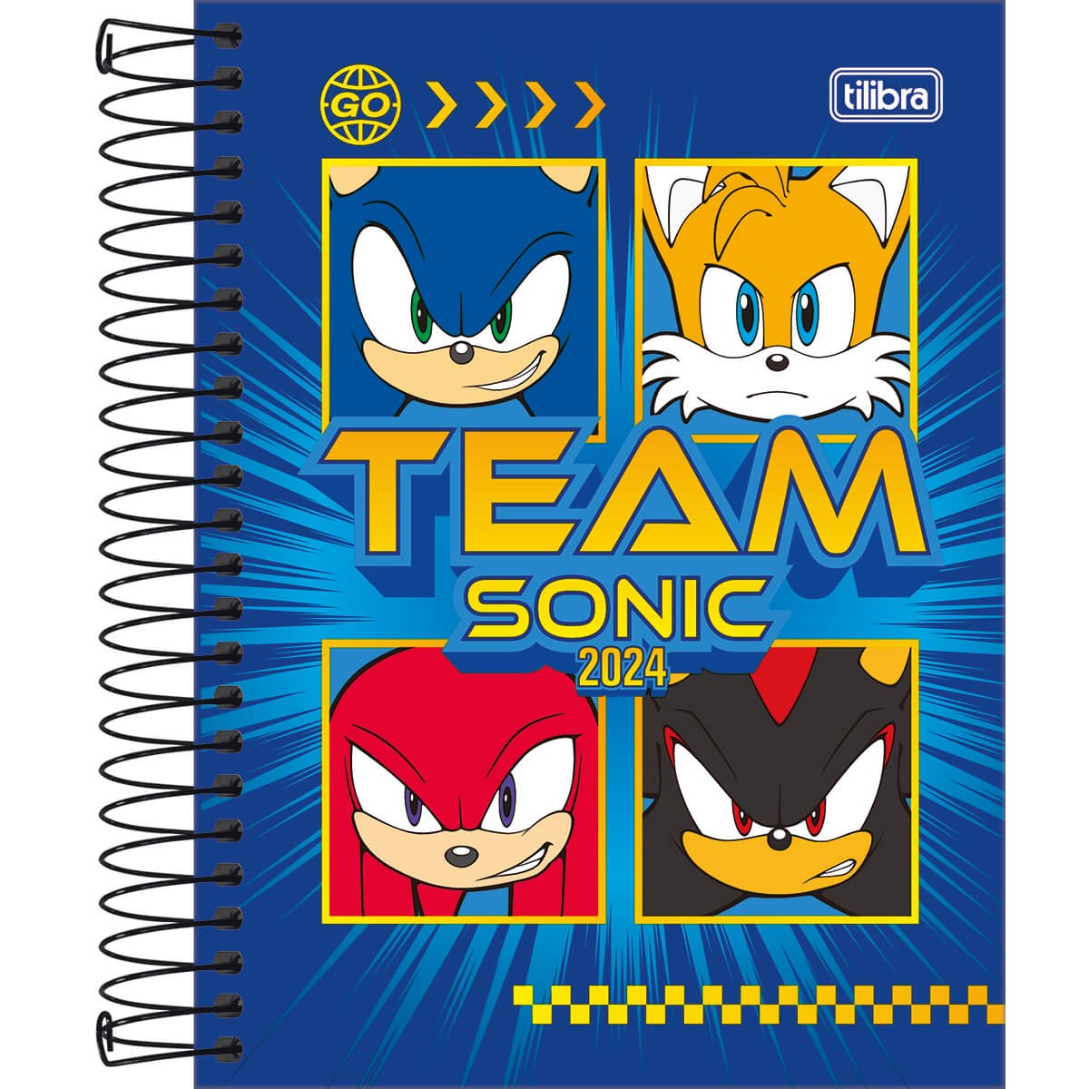 Agenda Espiral Diária 11,7 x 16,4 cm Sonic 2024 Sonic Agendas