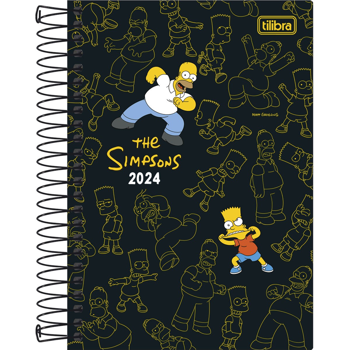 Agenda Espiral Diária 12,9 x 18,7 cm Simpsons 2024 Simpsons Agendas