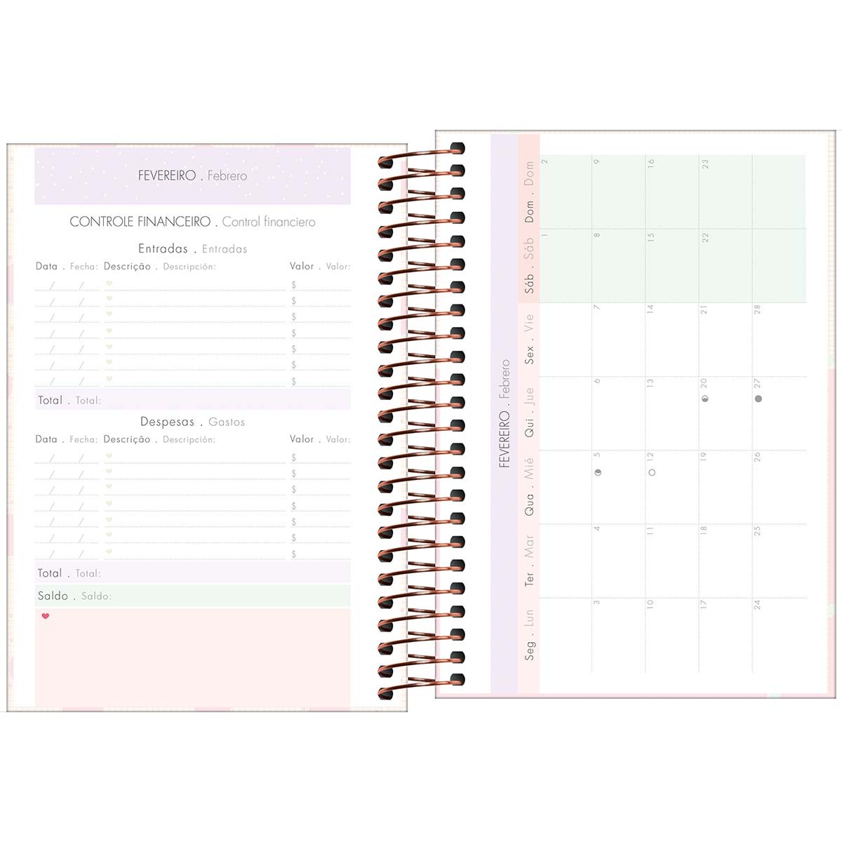 Agenda Espiral Diária 12,9 x 18,7 cm Soho 2025 Soho Agendas, Agenda Jovem Tilibra