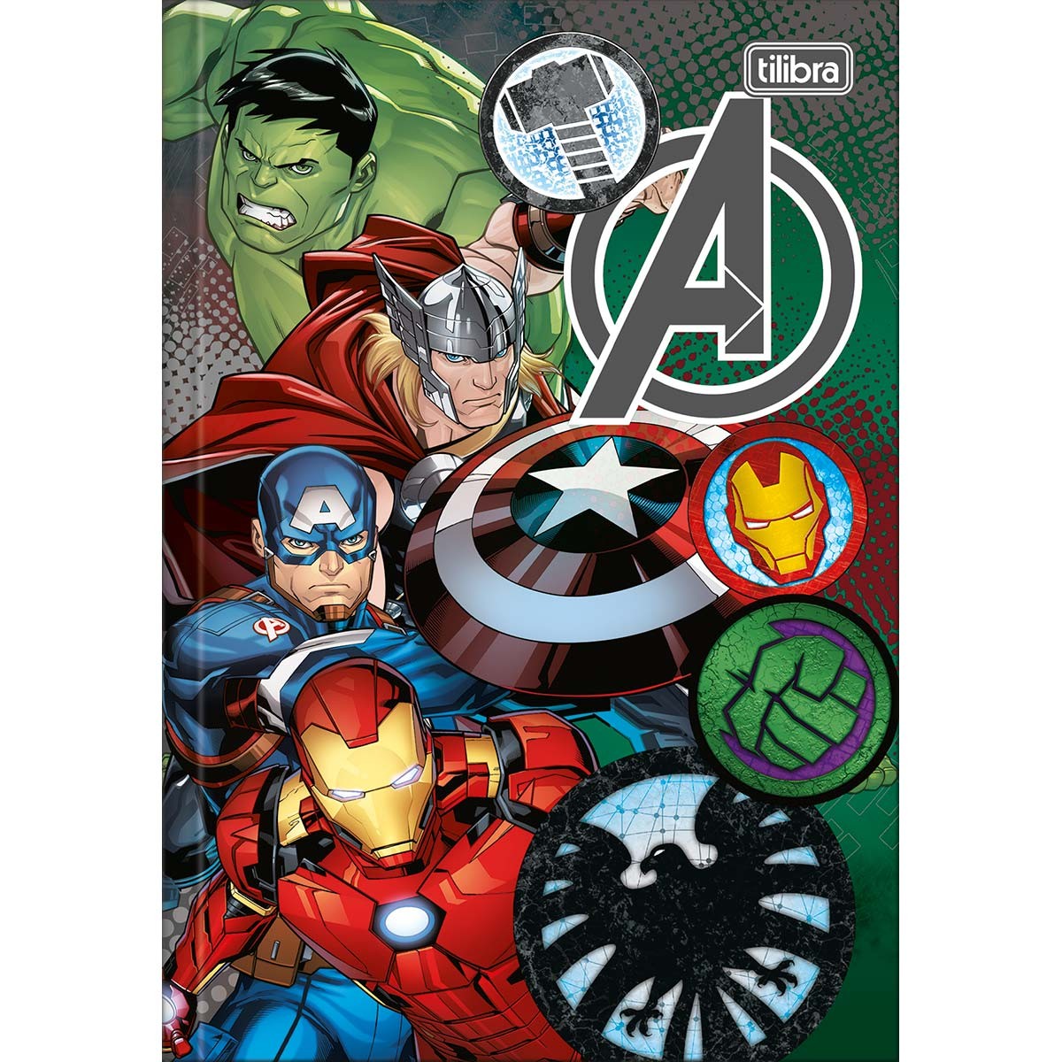 Caderno Brochura Capa Dura 1/4 Avengers 80 Folhas - Avengers - Cadernos ...