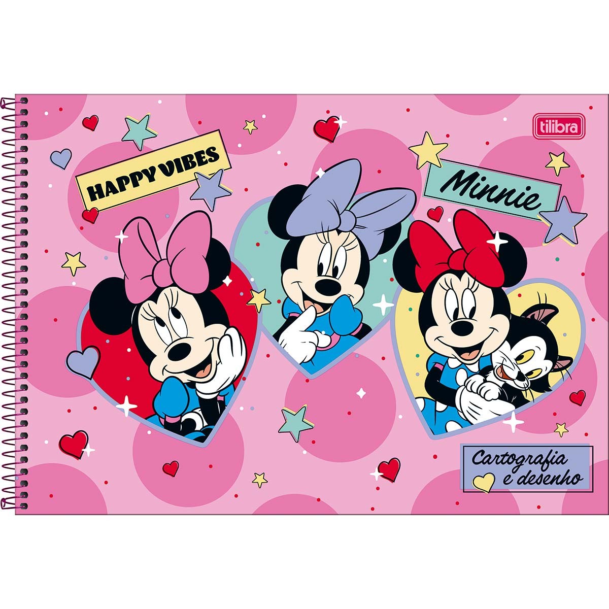 Caderno de Cartografia e Desenho Espiral Capa Dura Minnie 80 Folhas ...