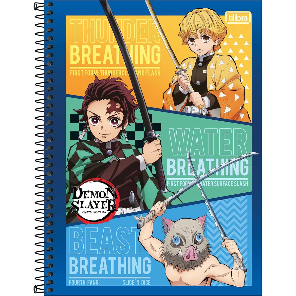 Caderno Espiral Capa Dura Universitário 10 Matérias Demon Slayer 160 ...