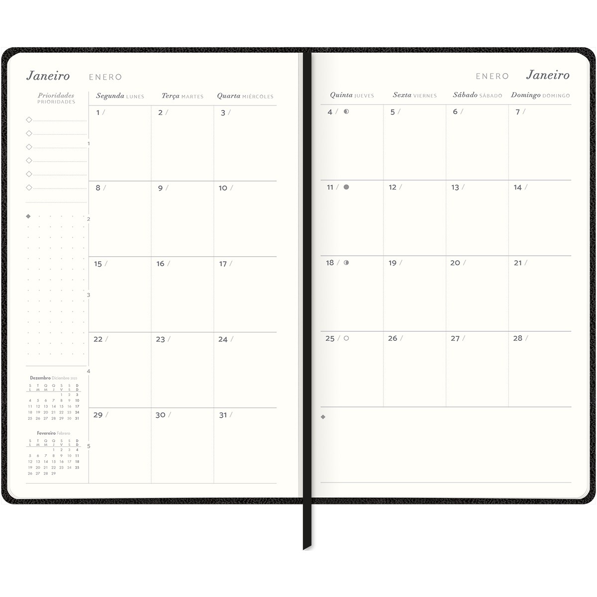 Planner Costurado 12,8 x 20,8 cm Cambridge 90 G 2024 Cambridge