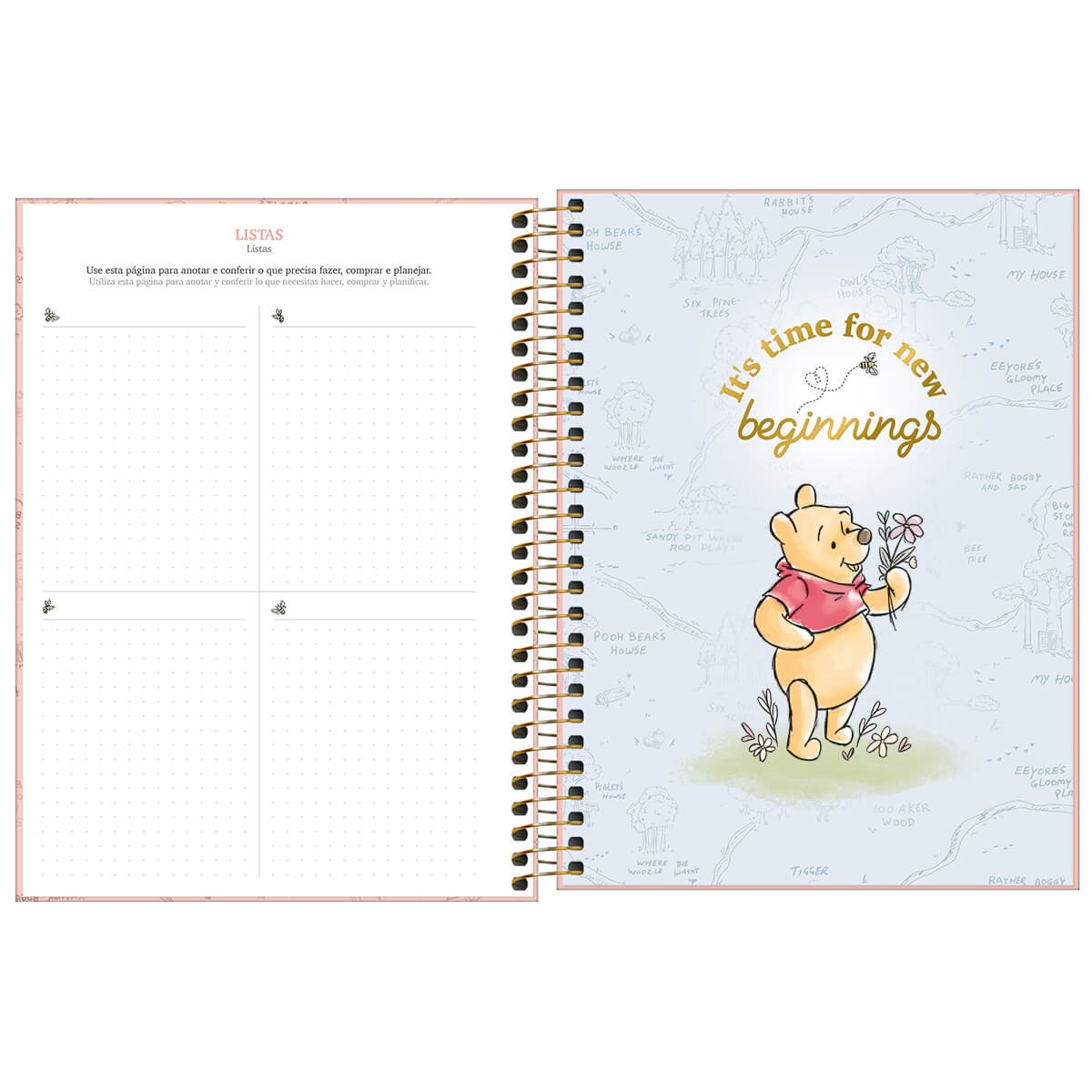 Planner Espiral 17,7 x 24 cm Pooh 2025 Pooh Agendas, Planner Tilibra